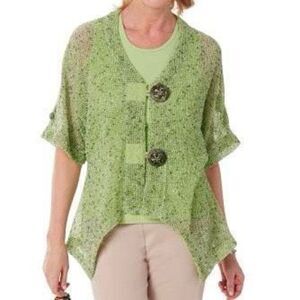 Vintage Kaktus Green Boho Mesh Layering Vest - Women’s XL